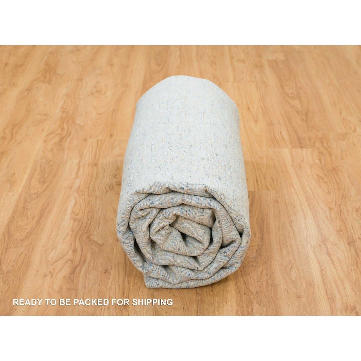 10'X10' Gray Modern Jacquard Hand Loomed Wool And Silk Square Rug