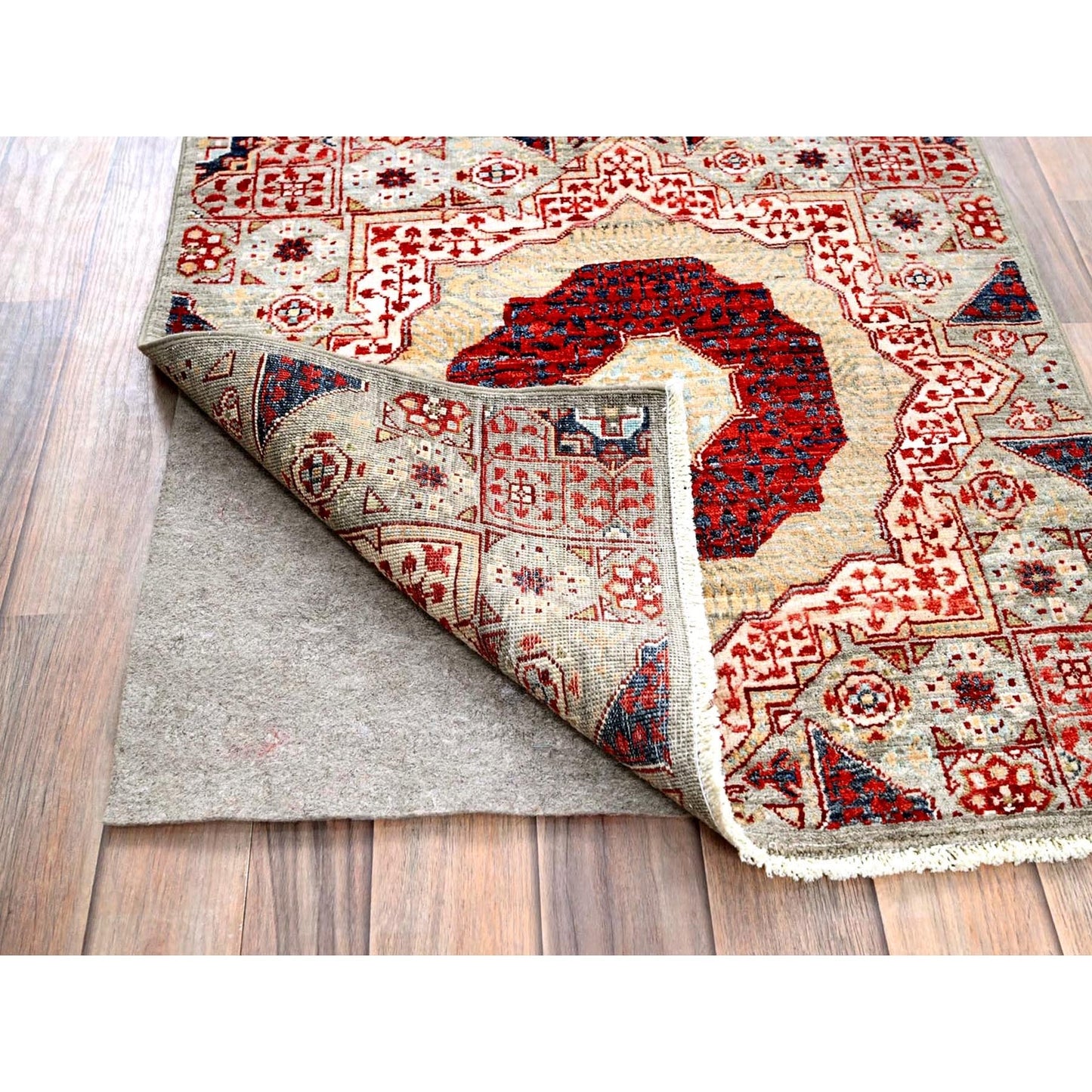 2'4"X24'8" White Natural Wool Hand Knotted Mamluk Design Xl Runner Rug