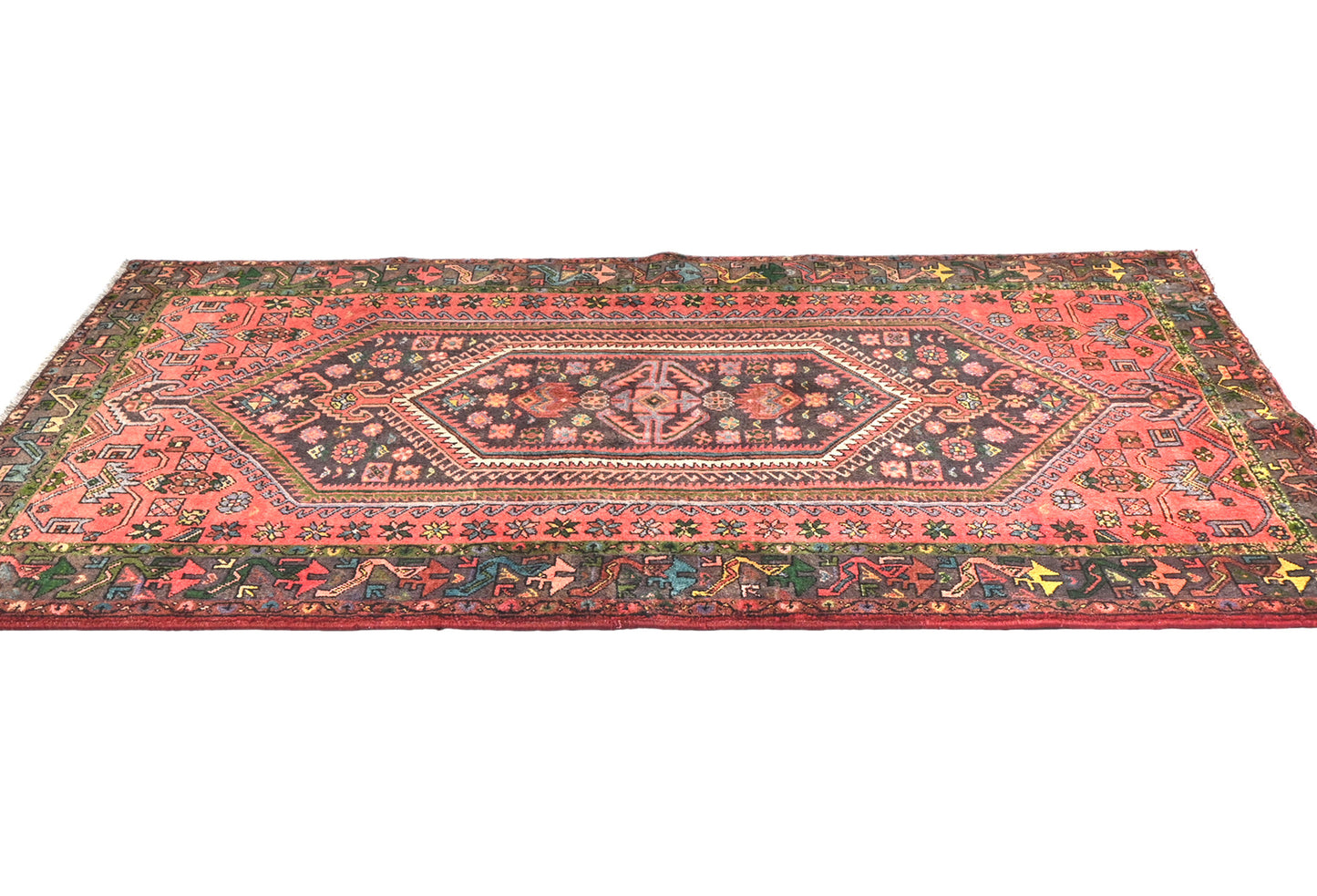 Handmade Vintage Traditional Oriental Rug Floral