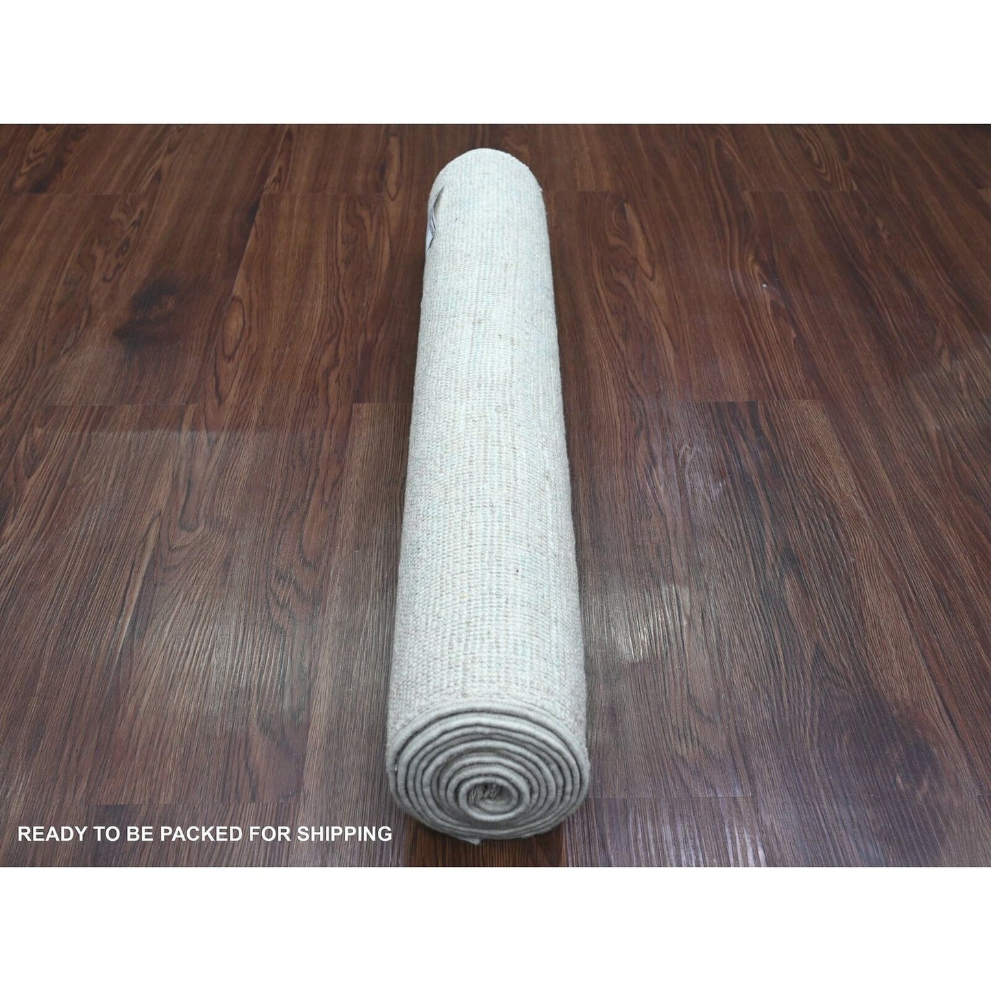 2'7"X7'9" White Afghan Angora Oushak Hand Knotted 100% Wool Runner Rug