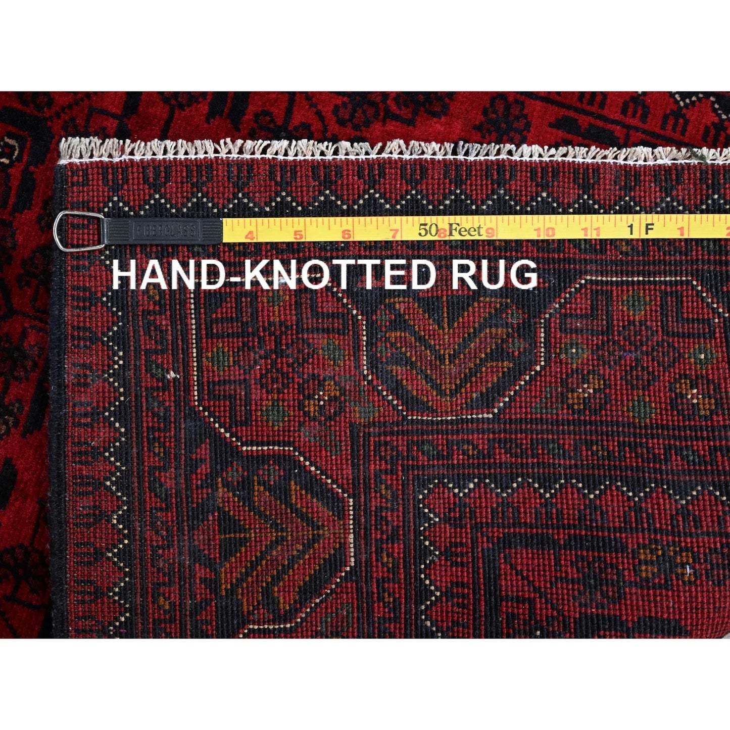 2'8"X4' Red Afghan Khamyab Tribal Design Soft Wool Hand Knotted Sample Rug