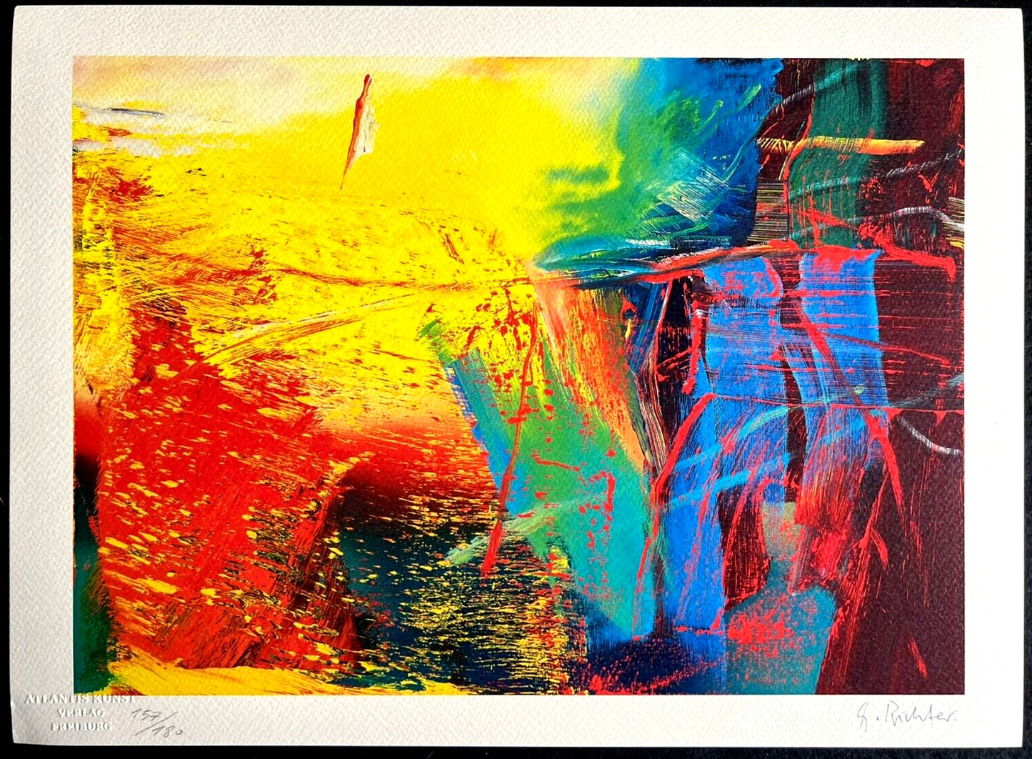 Gerhard Richter Lithograph Coa Signed Numbered By
