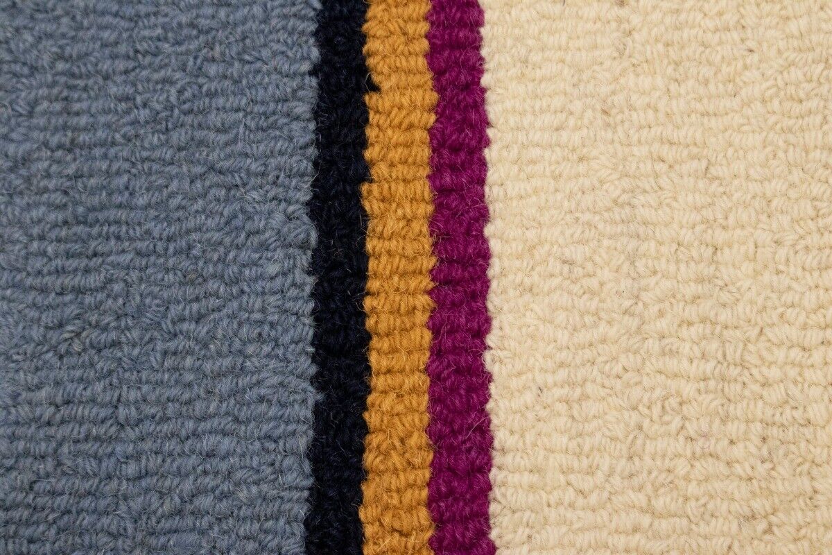 Hand-Tufted Multicolored Stripes Rug Modern Kids