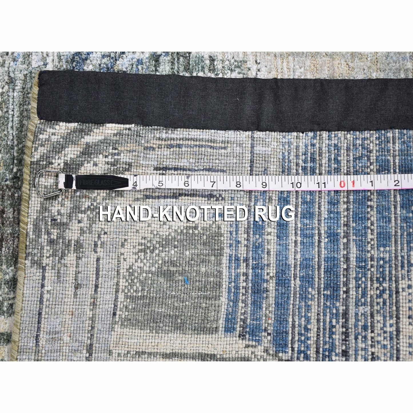 2'7"X8'3" The Intertwined Passage,Silk With Text Wool Handmade Runner Rug