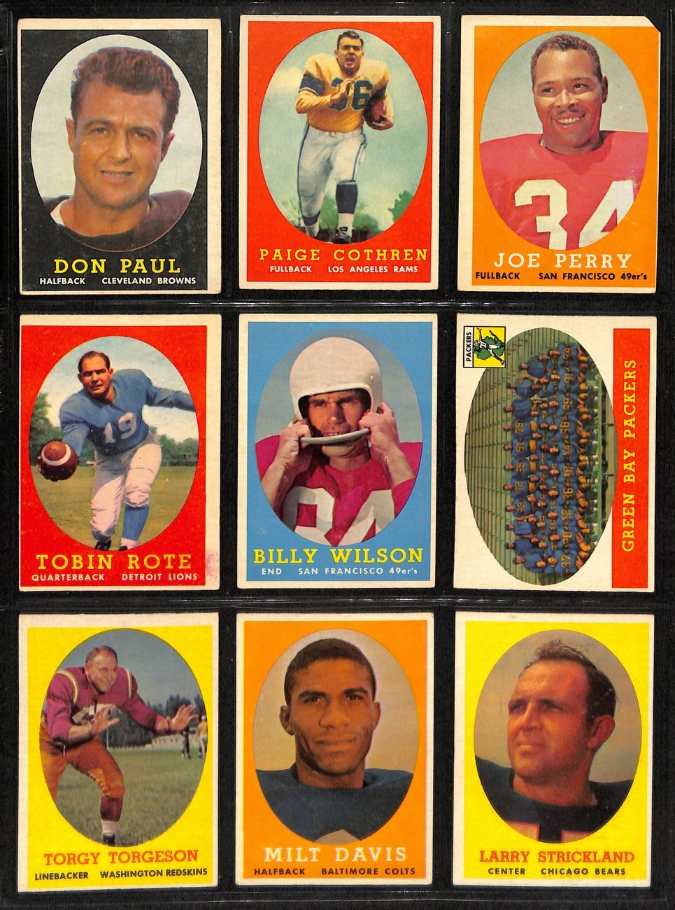 1958 Topps Football Card Complete Set (1-132)
