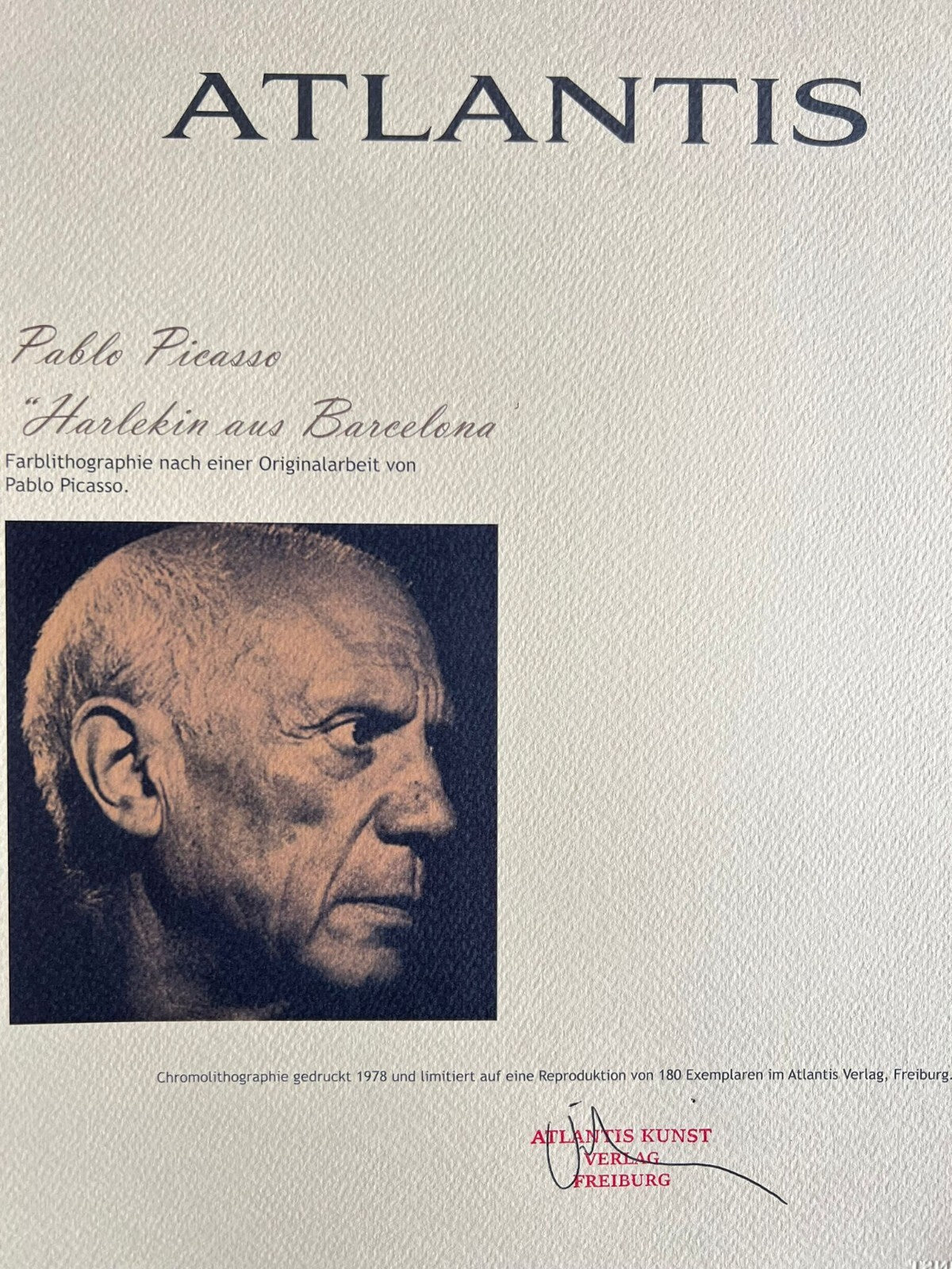Pablo Picasso Lithograph Coa Signed Numbered