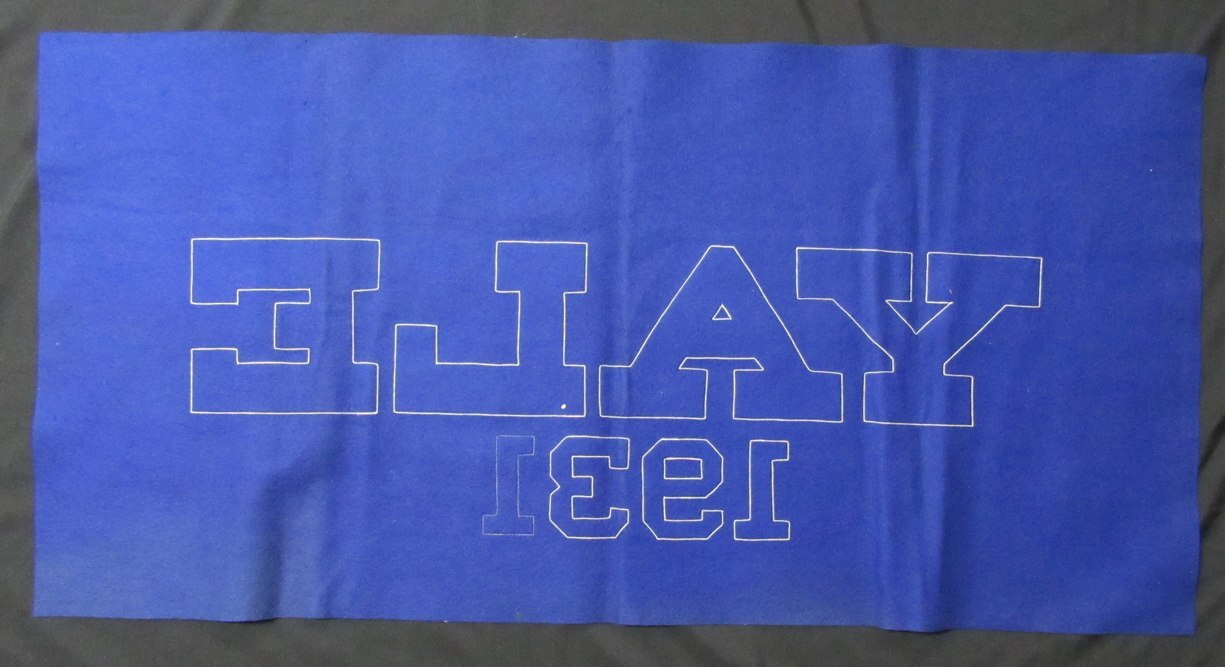 Vintage Yale Ivy League Bulldogs 46X23 Blue Felt