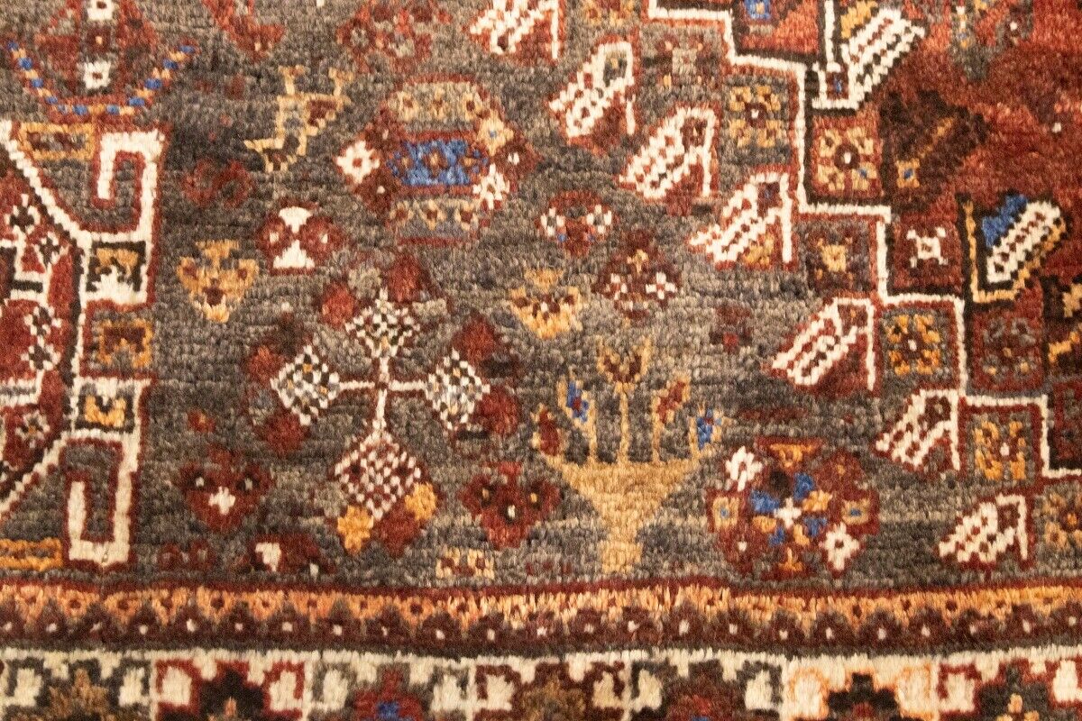 Tribal Vintage Oriental Rug Rusty Red Carpet