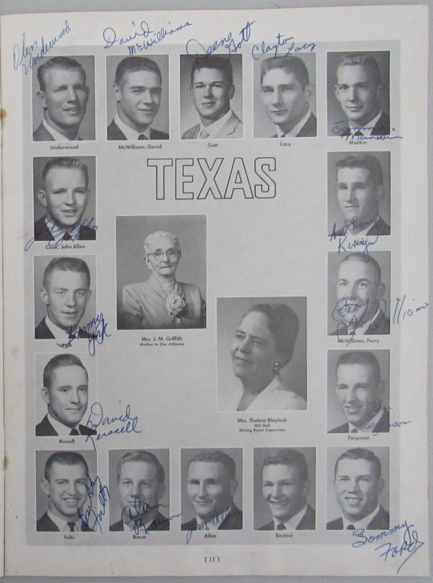 1961 Texas Vs Oklahoma Game Program Signed By (50) Longhorns W/ Royal 192967