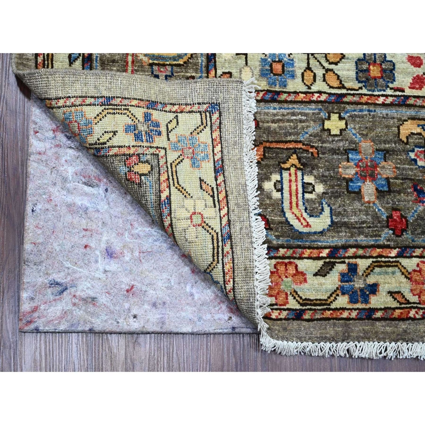 8'9"X12' Nevada Gray Peshawar Bijar Garus Design Hand Knotted Wool Rug