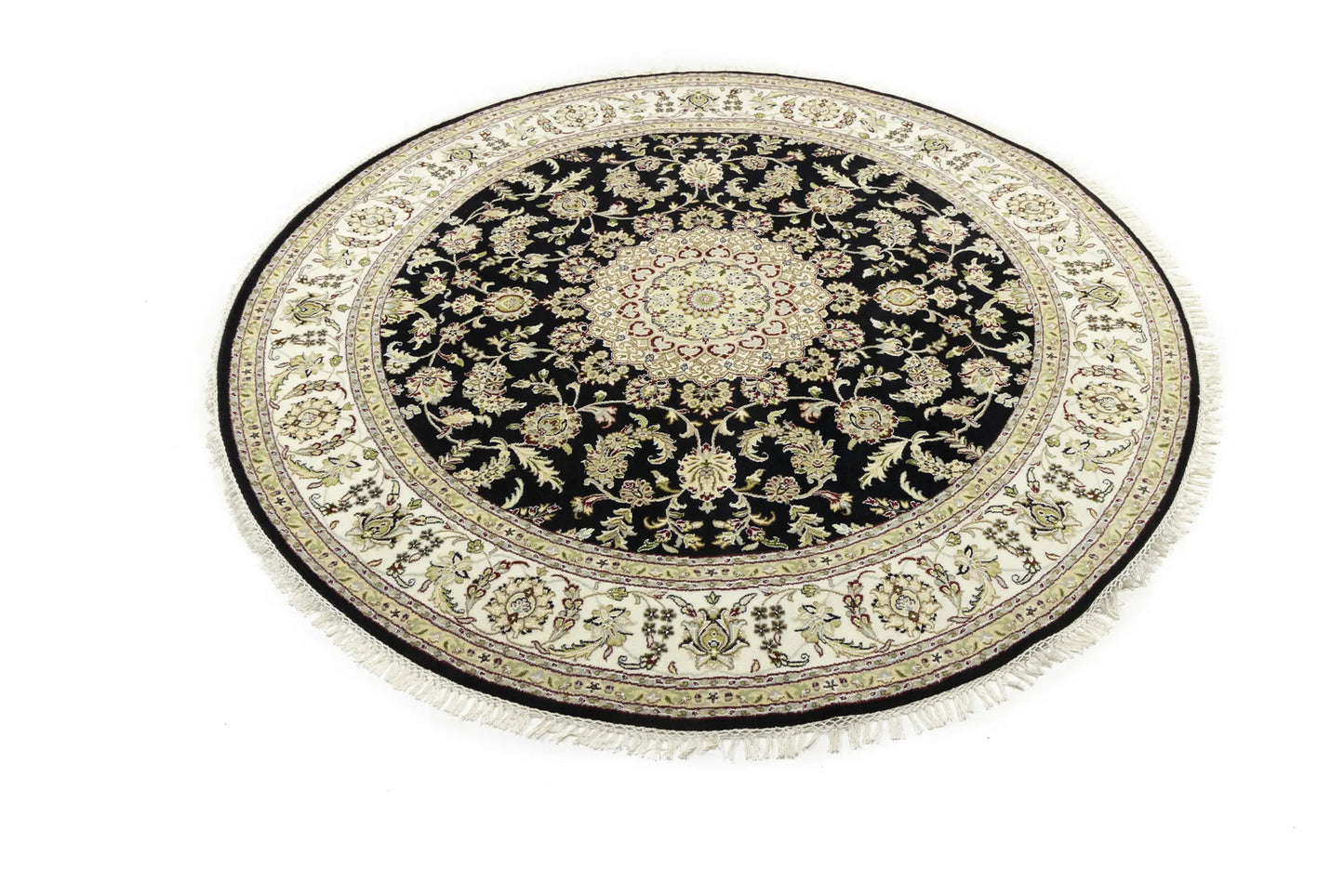 Black Floral Classic Handmade 6X6 Indo-Nain