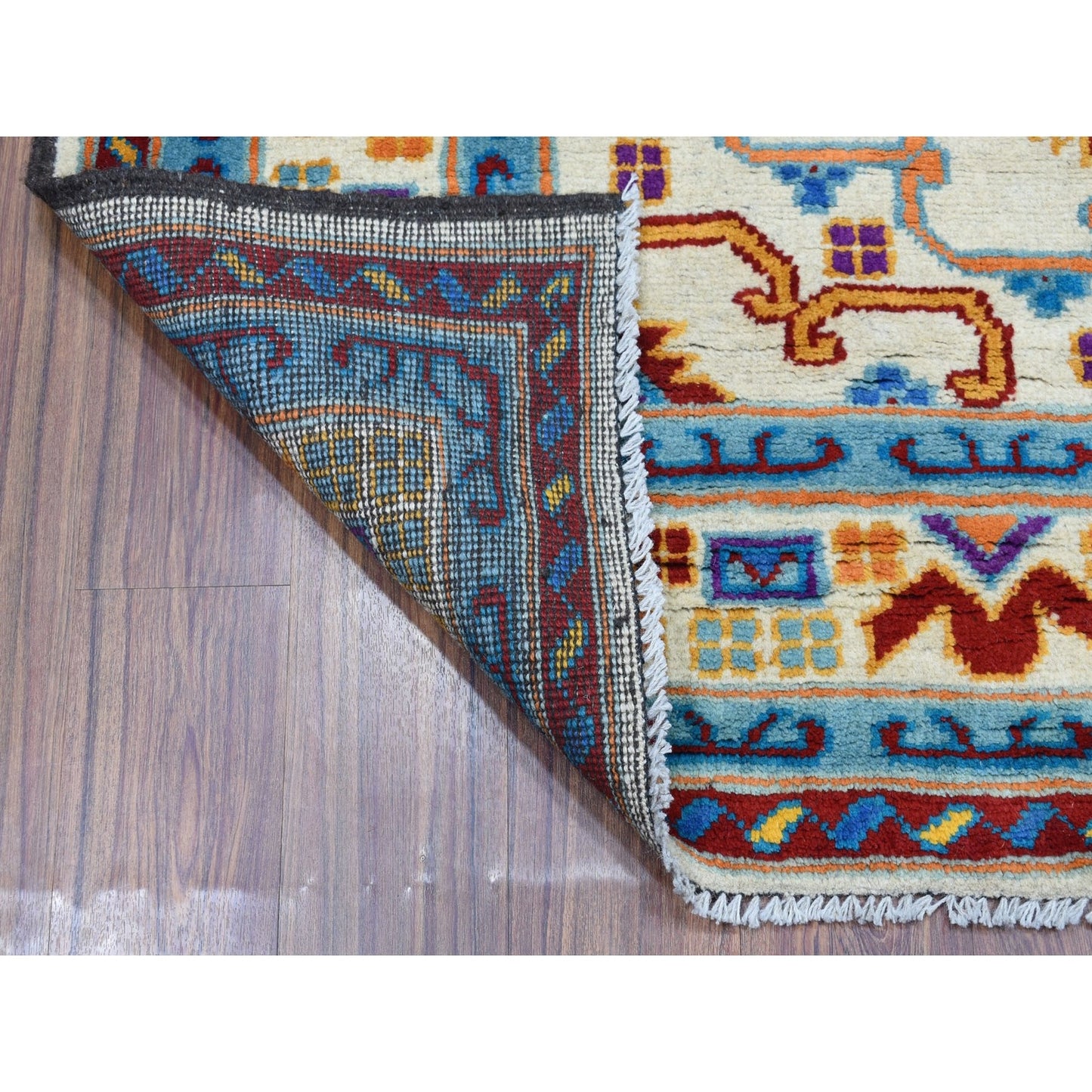 5'8"X7'8" Hand Made Tribal Design Pure Wool Colorful Afghan Village Rug
