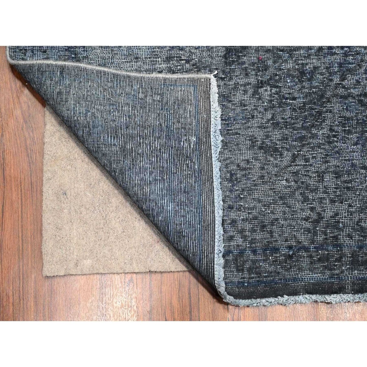9'3"X12'6" Zombie Gray Distressed Vintage Zoroastrian Karman Oriental Rug