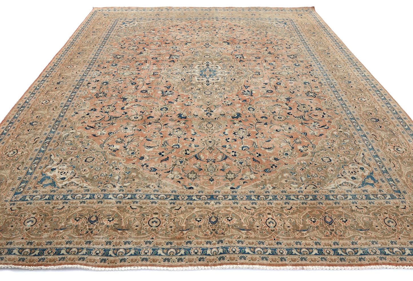 Antique Distressed Oriental Rug Floral Vintage