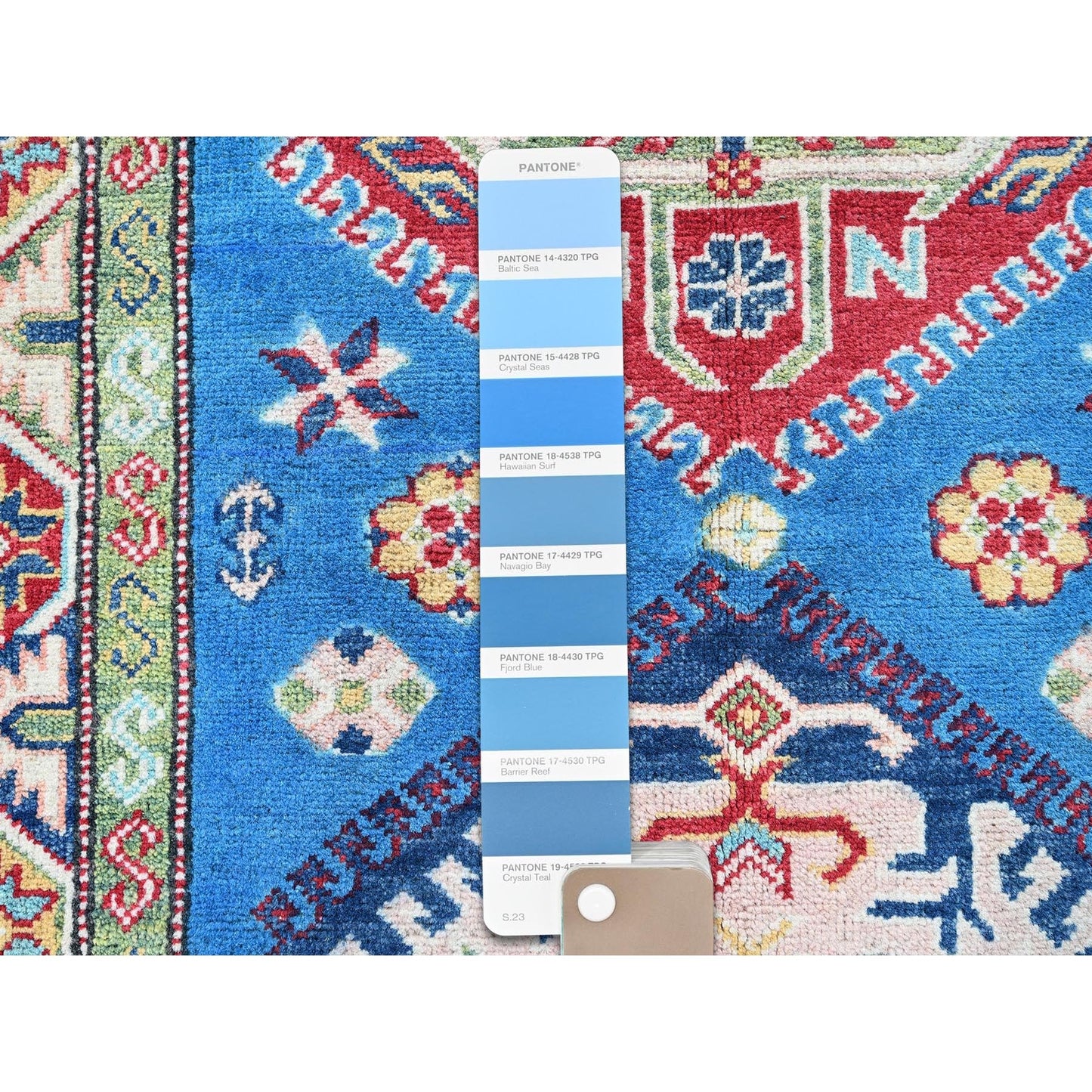 2'9"X8'2" Bayern Blue Kazak Hand Knotted Soft Wool Runner Oriental Rug