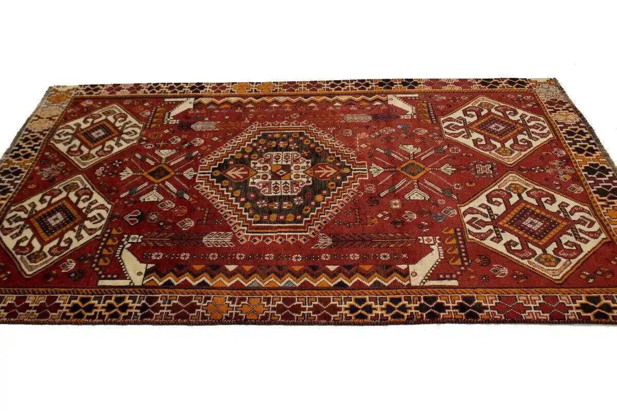 Handmade Vintage Oriental Area Rug Geometric
