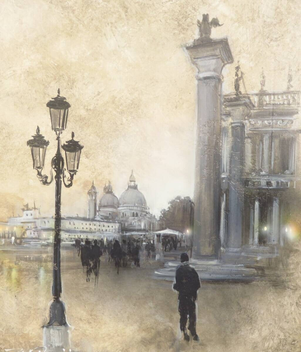 Nate Giorgio - Venice Landscape Original Painting Oil On Canvas Signed Framed