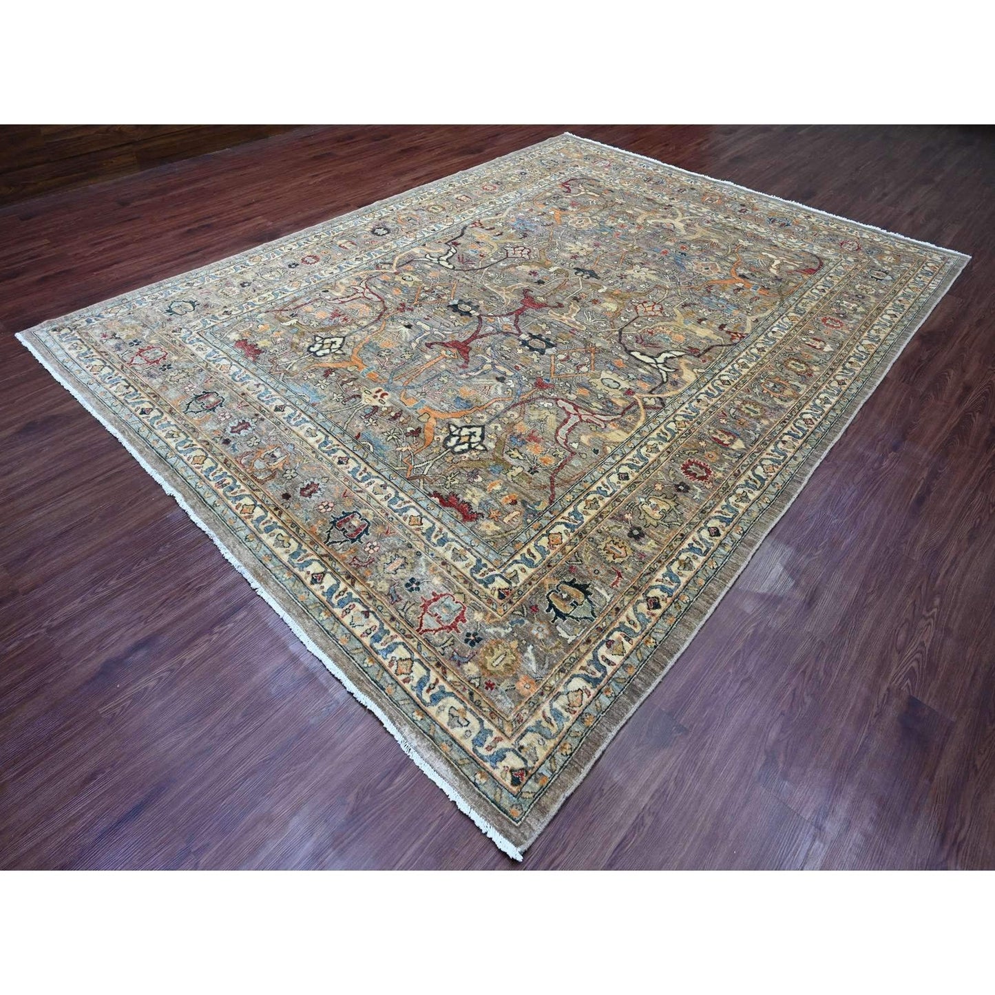 9'X12'1" Brown Aryana, Bijar Garus High Mountain Wool Hand Knotted Rug