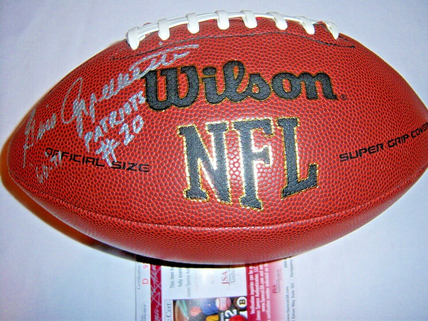 Gino Cappelletti Patriots Jsa/Coa Signed Football