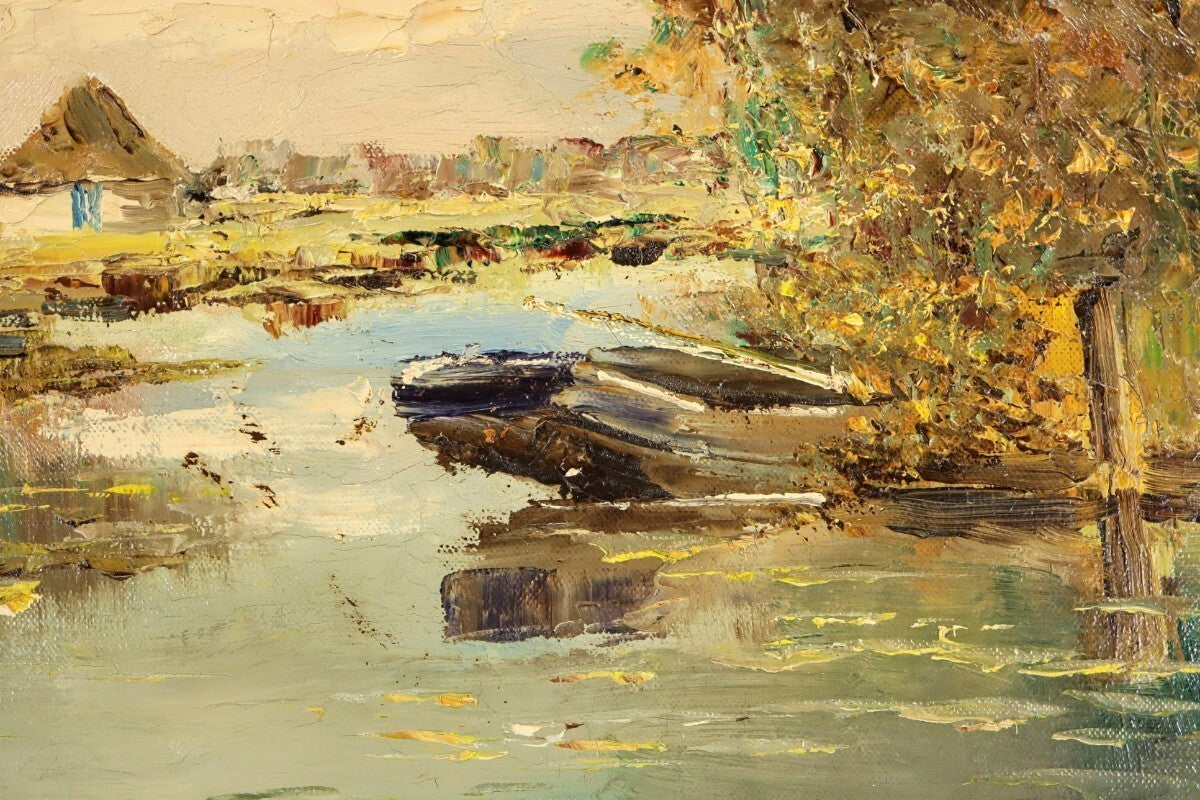 G. Den Hollander Original Oil Painting "Summer Evening" F8 Dutch Landscape Hague