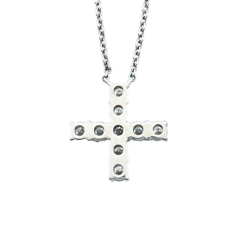 Harry Winston Mini Cross Diamond Necklace Pt950 With 9 Diamonds