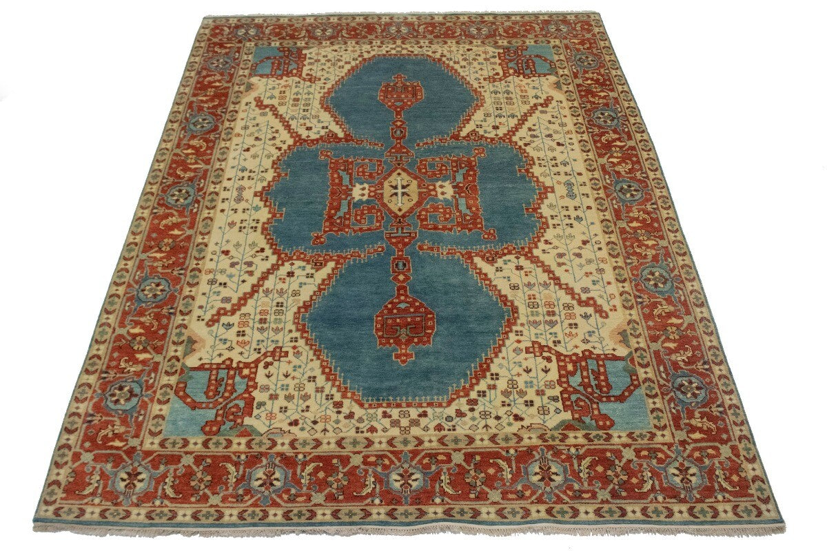 9X12 Ft Handmade Wool Indo-Viss Rug Vintage Style