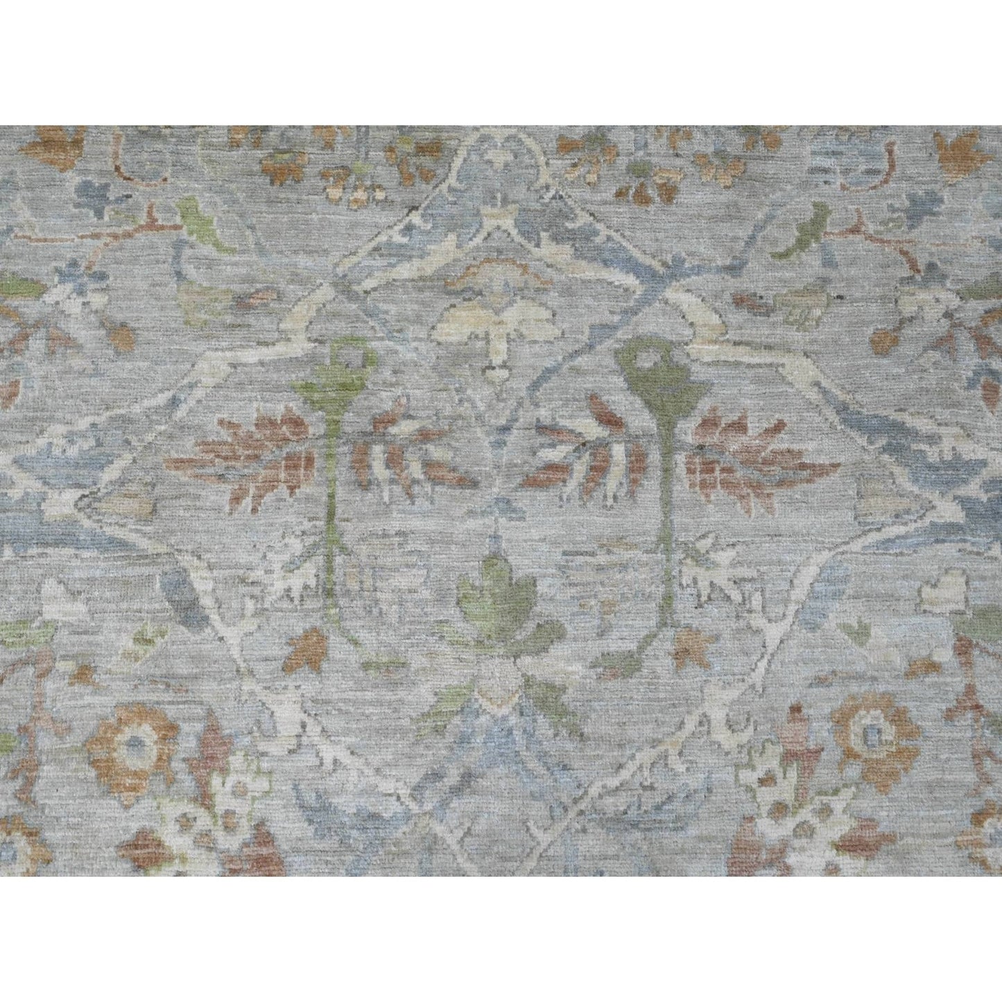 9'X11'10" Gray Hand Knotted Ziegler Mahal Design 100% Wool Oriental Rug