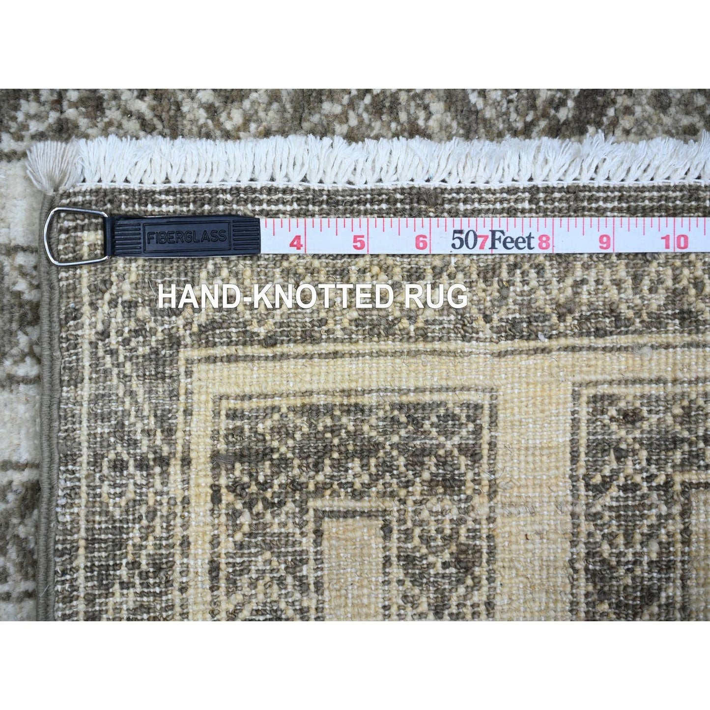 2'6"X5'8" Taupe Brown Fine Peshawar Hand Knotted Wool Oriental Rug