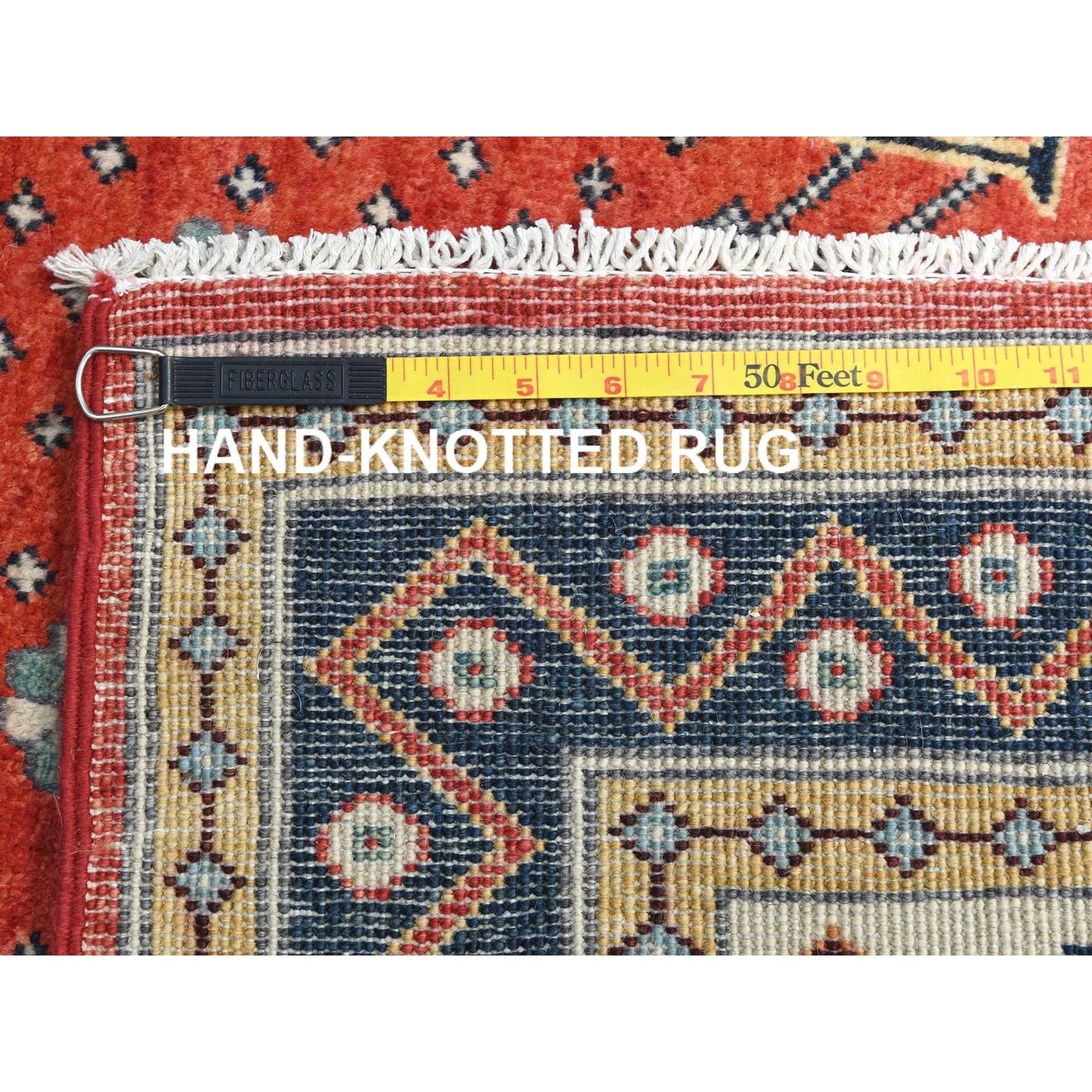 4'X5'9" Imperial Red Special Kazak Wool Hand Knotted Oriental Rug