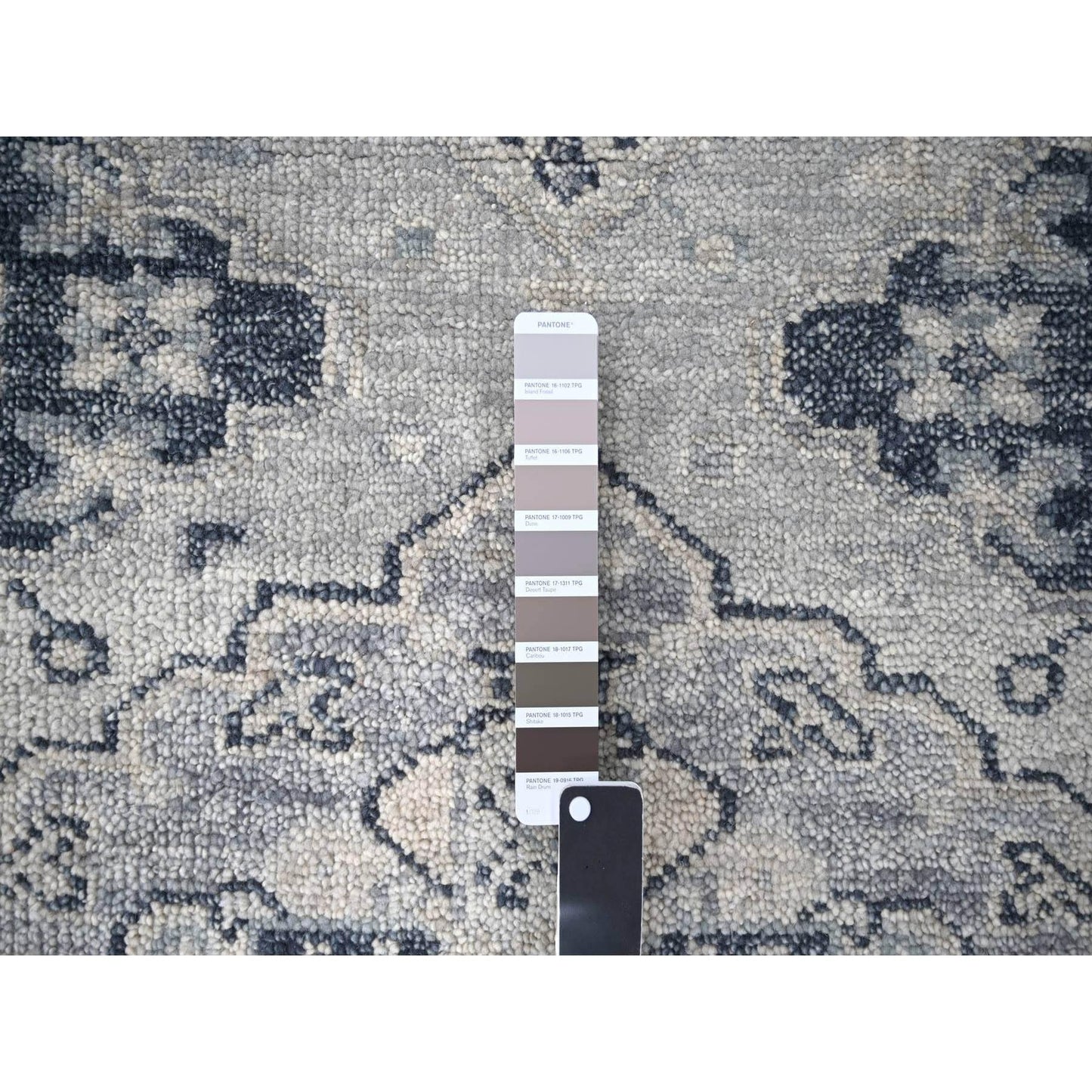 5'10"X8'10" Silver Gray Natural Wool Hand Knotted Anatolian Design Rug