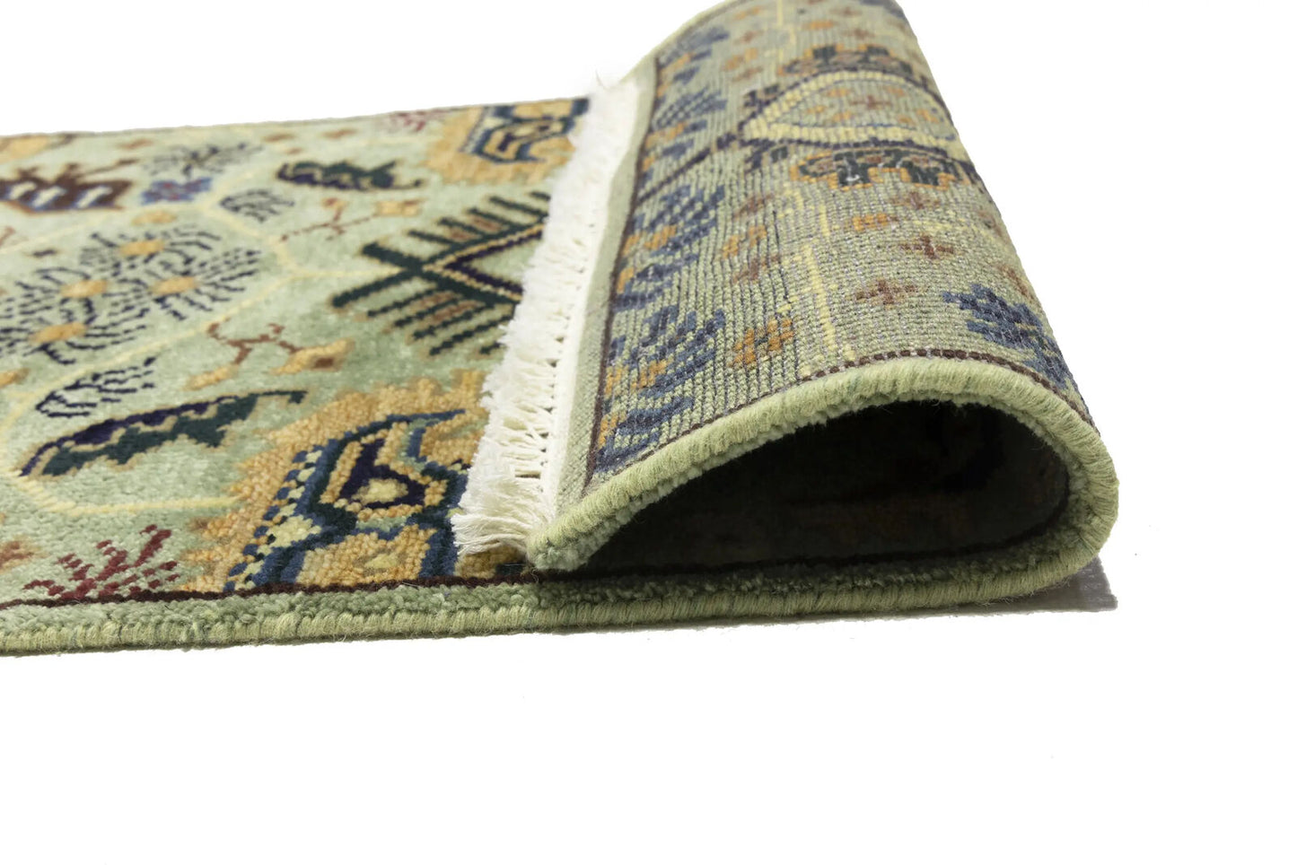 Geometric Tribal Oriental Runner Rug Light Gray