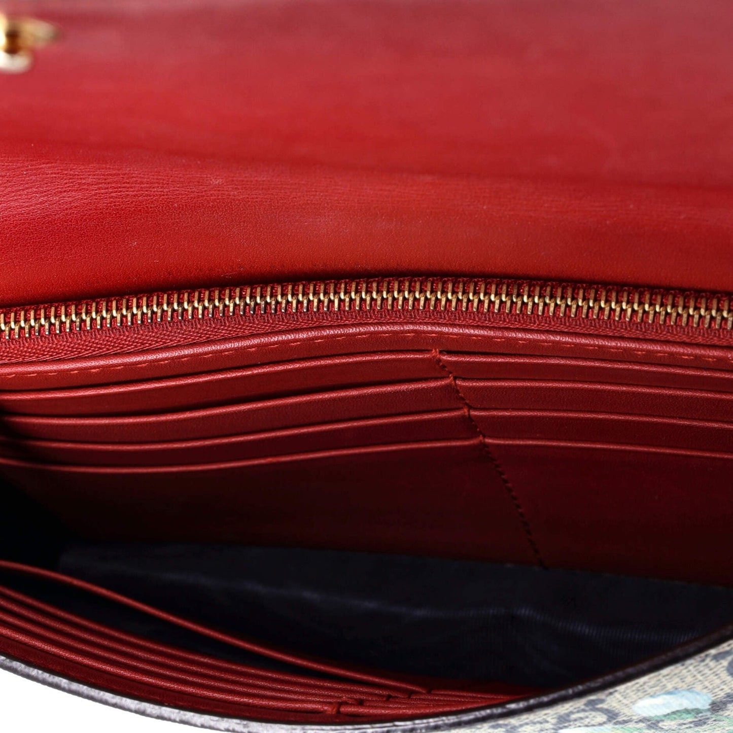 Gucci Chain Wallet Blooms Print Gg Coated Canvas