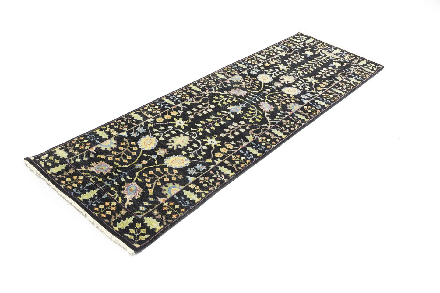 2'5X8 ft Black Tree of Life Chobi Oriental Runner