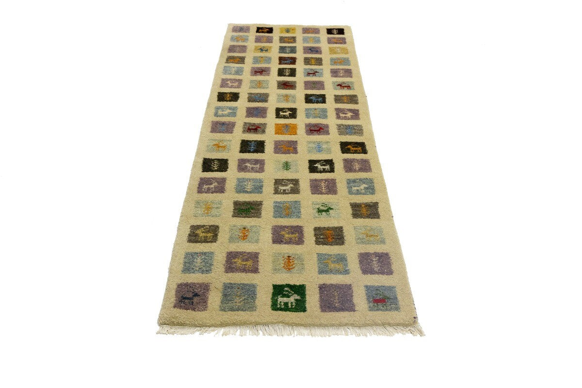Indo-Gabbeh Pictorial Runner Rug Plush Oriental