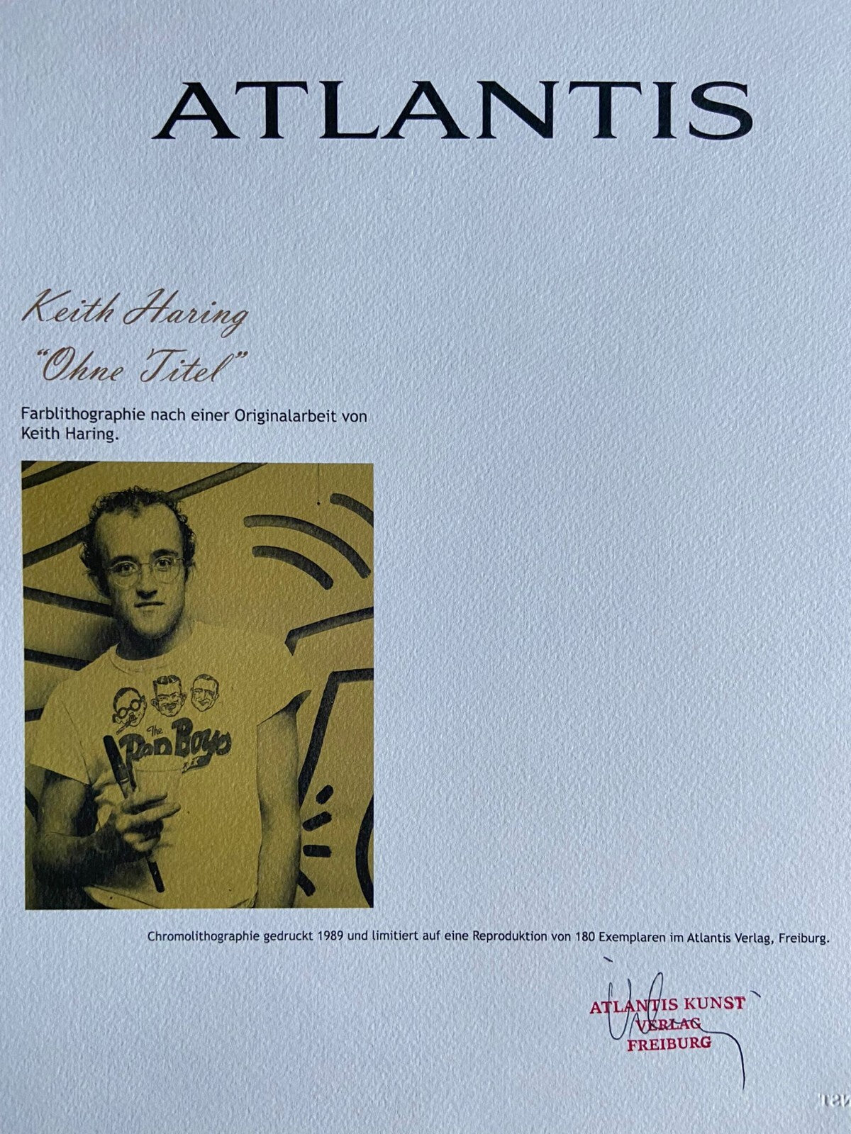 Keith Haring Lithograph Coa Signed Numbered By Hand /Stamp