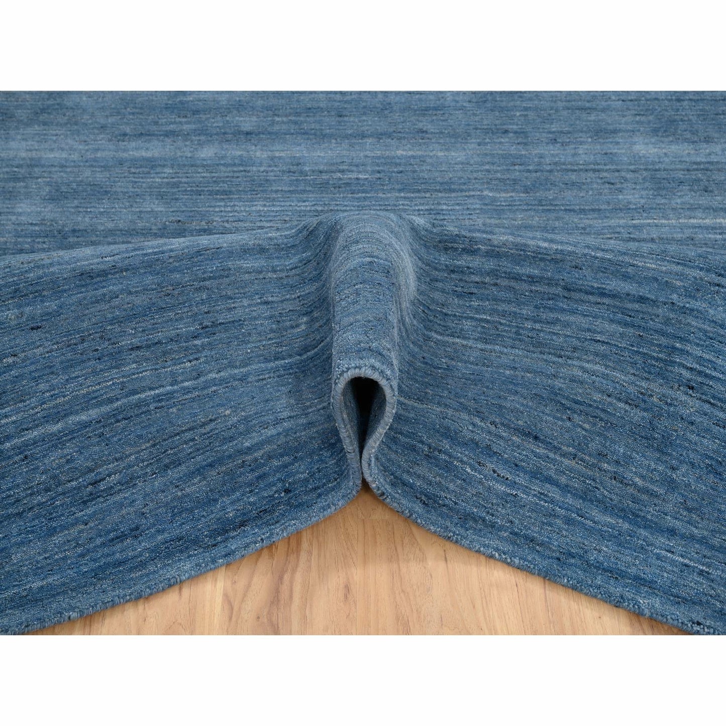 6'X9' Denim Blue Pure Wool Hand Loomed Modern Design Oriental Rug