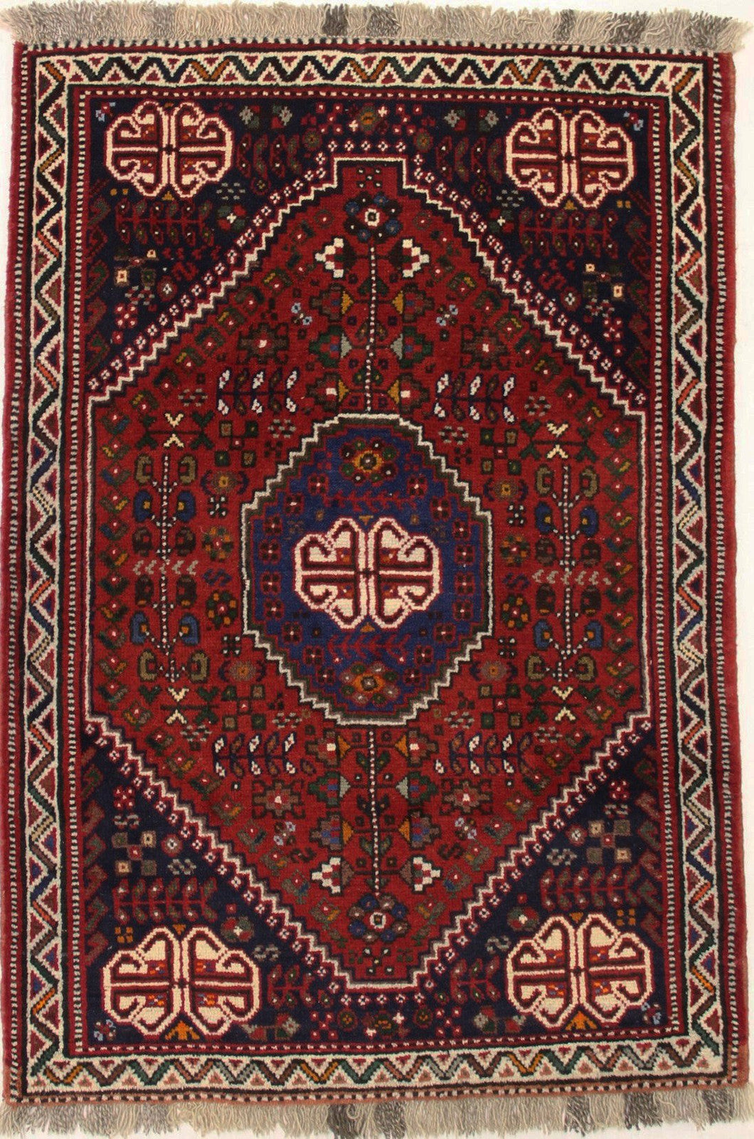 Hand-Knotted Vintage Tribal Wool Area Rug Small