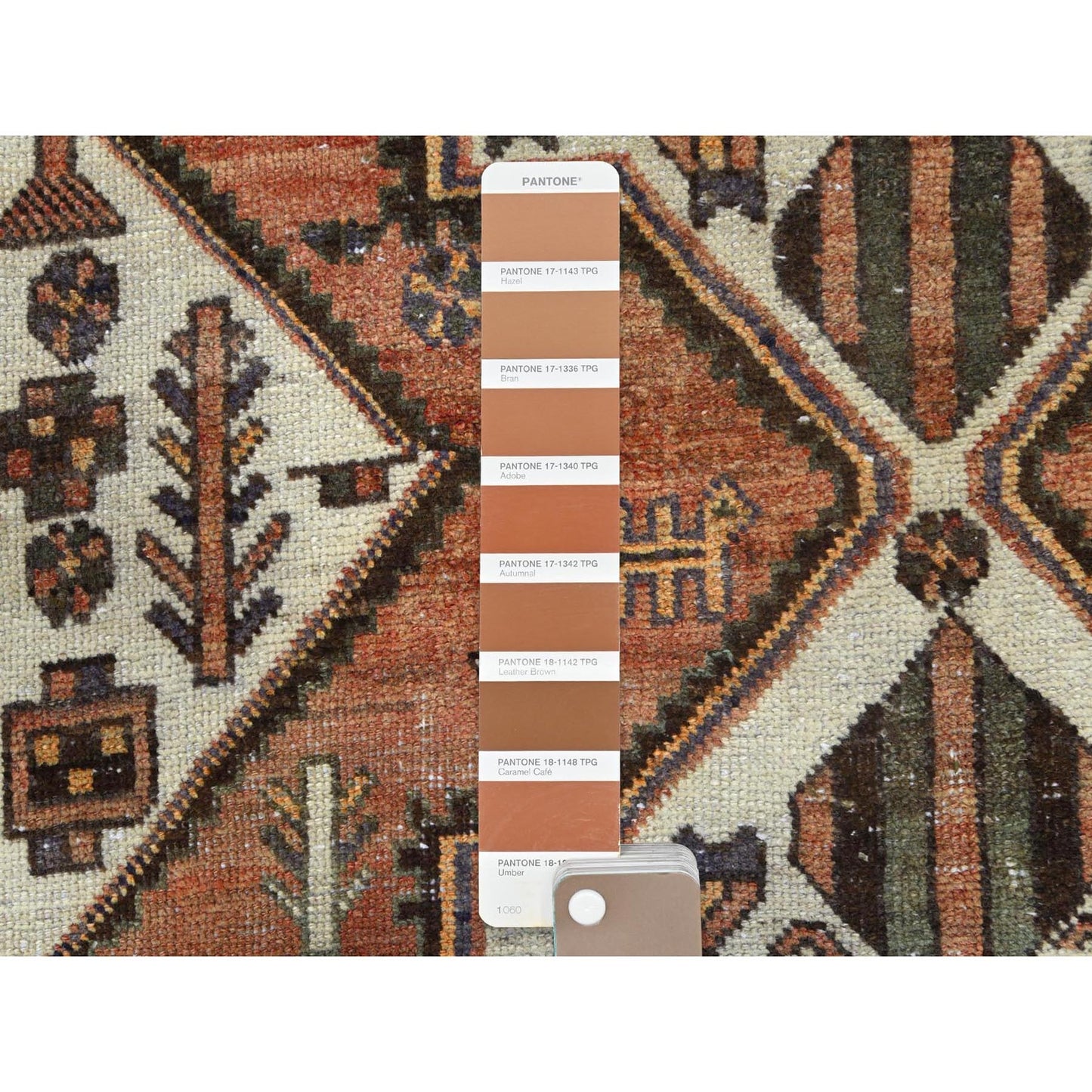 5'3"X10'10" Brown Worn Wool Hand Knotted Vintage Farsian Runner Rug
