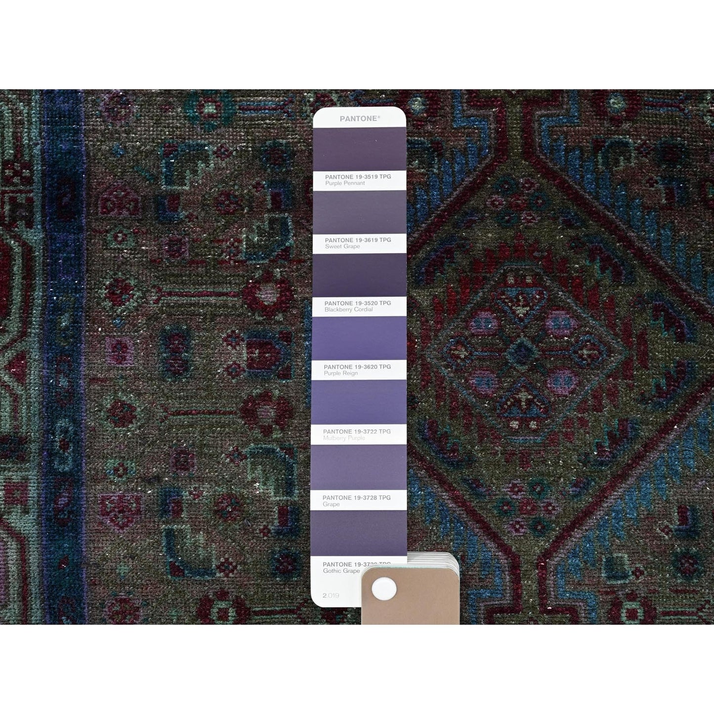 3'2"X5'1" Red Overdyed Vintage Zoroastrian Khamadan Hand Knotted Wool Rug
