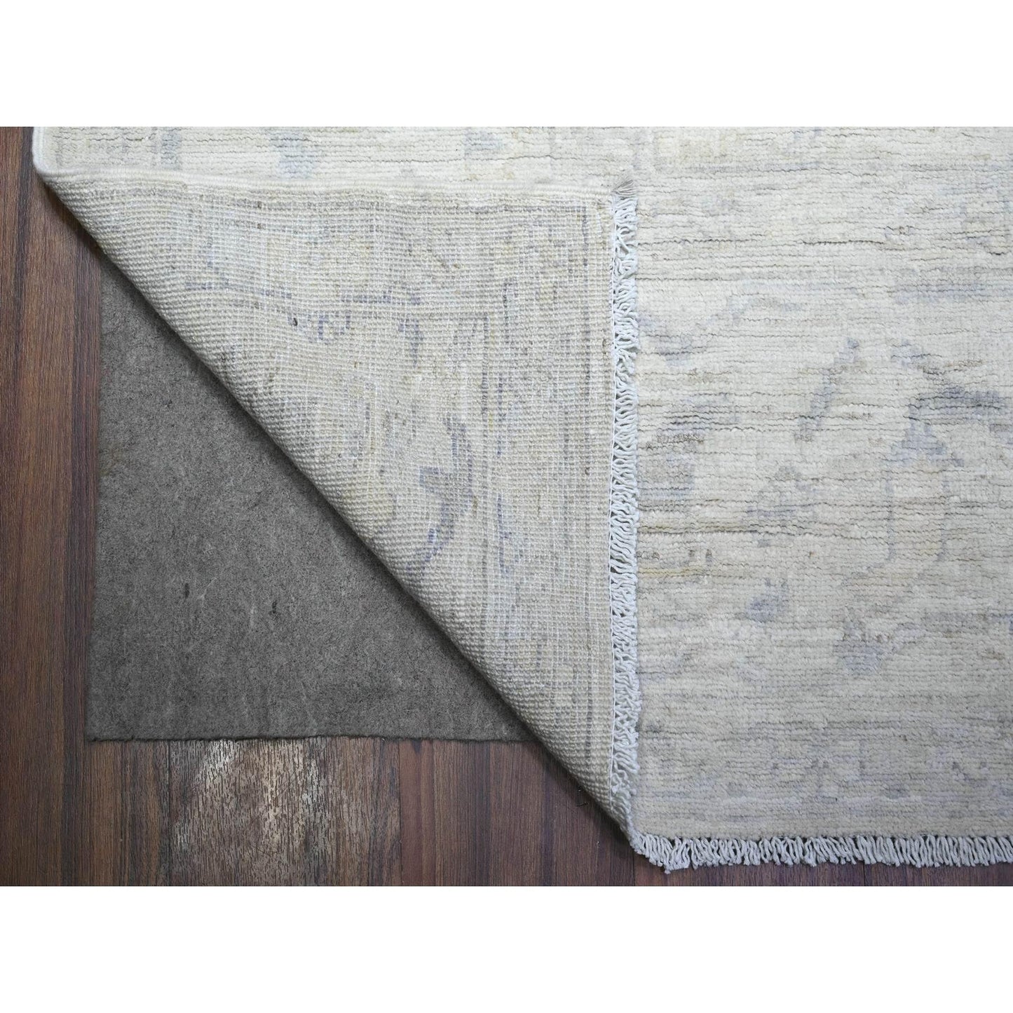 8'8"X11'5" Vista White 100% Wool Wash Peshawar Hand Knotted Rug