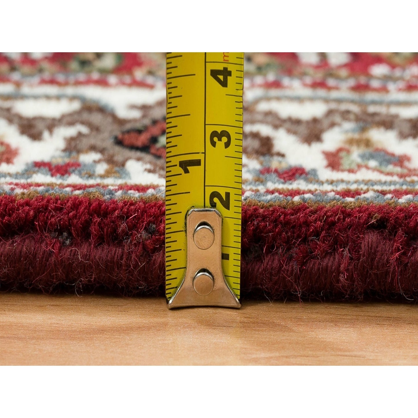 2'X8'2" Red Tebraz Medallion Design 175 Kpsi Wool Hand Knotted Runner Rug
