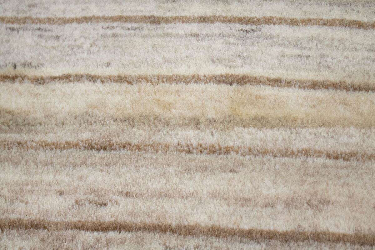 Hand-Knotted Beige Brown Tribal Gabbeh Oriental