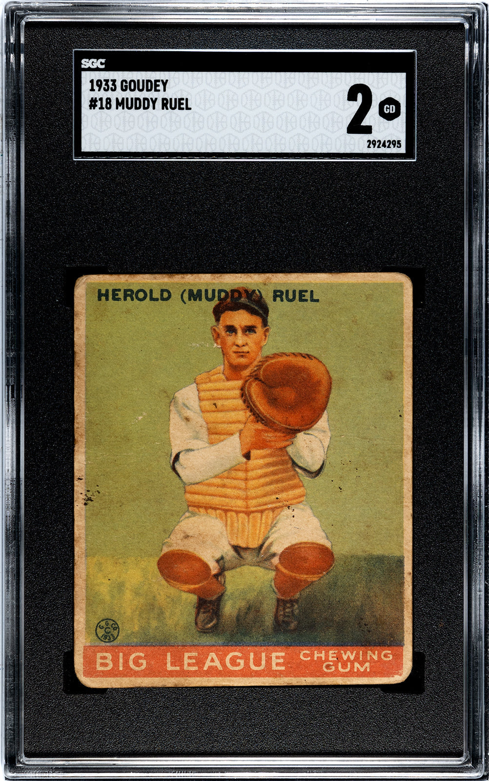 Muddy Ruel 1933 Goudey #18 Sgc 2