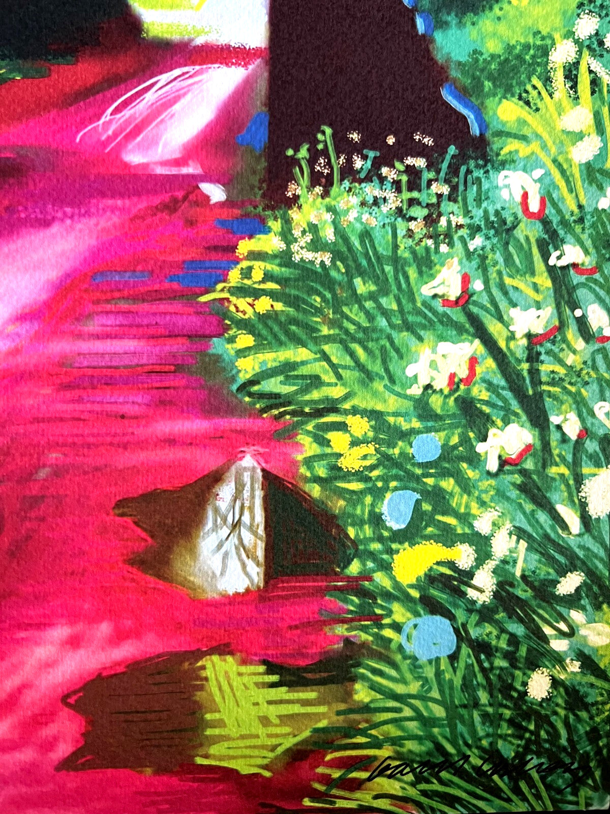 David Hockney Coa Lithograph Signed Op Hand