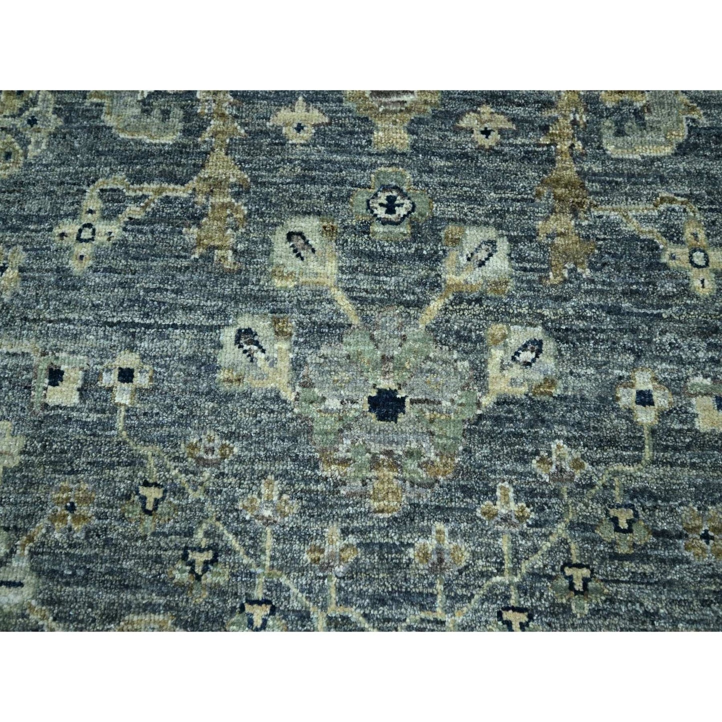 10'X14' Anchor Gray Agra With Oushak Design Pure Wool Hand Knotted Rug