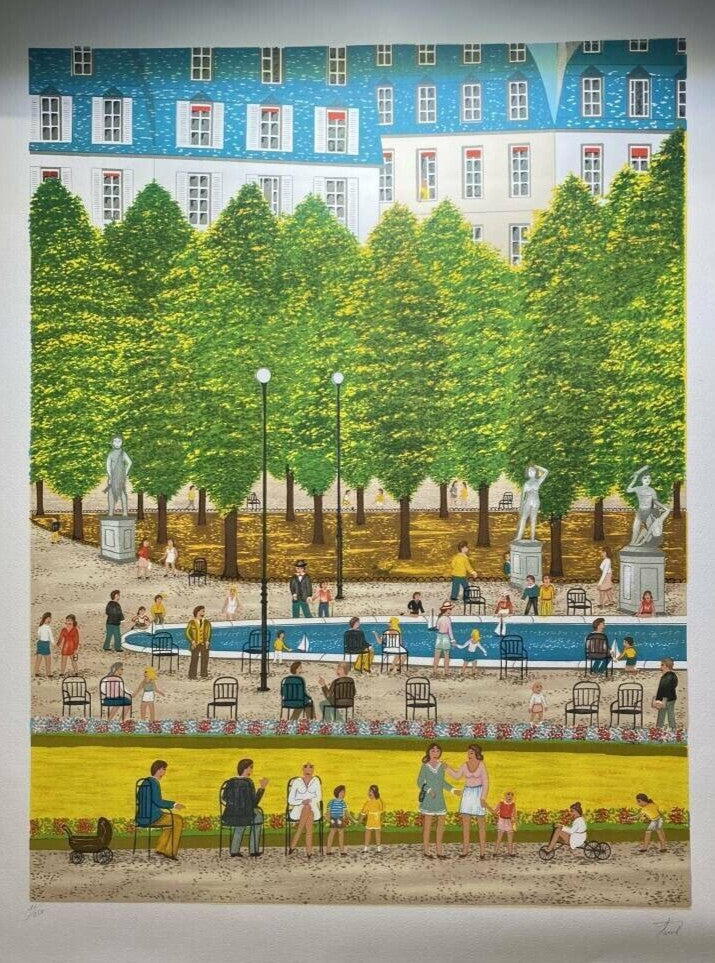 Fanch Ledan (France) - Park Landscape Original Lithograph On Arches Paper Signed