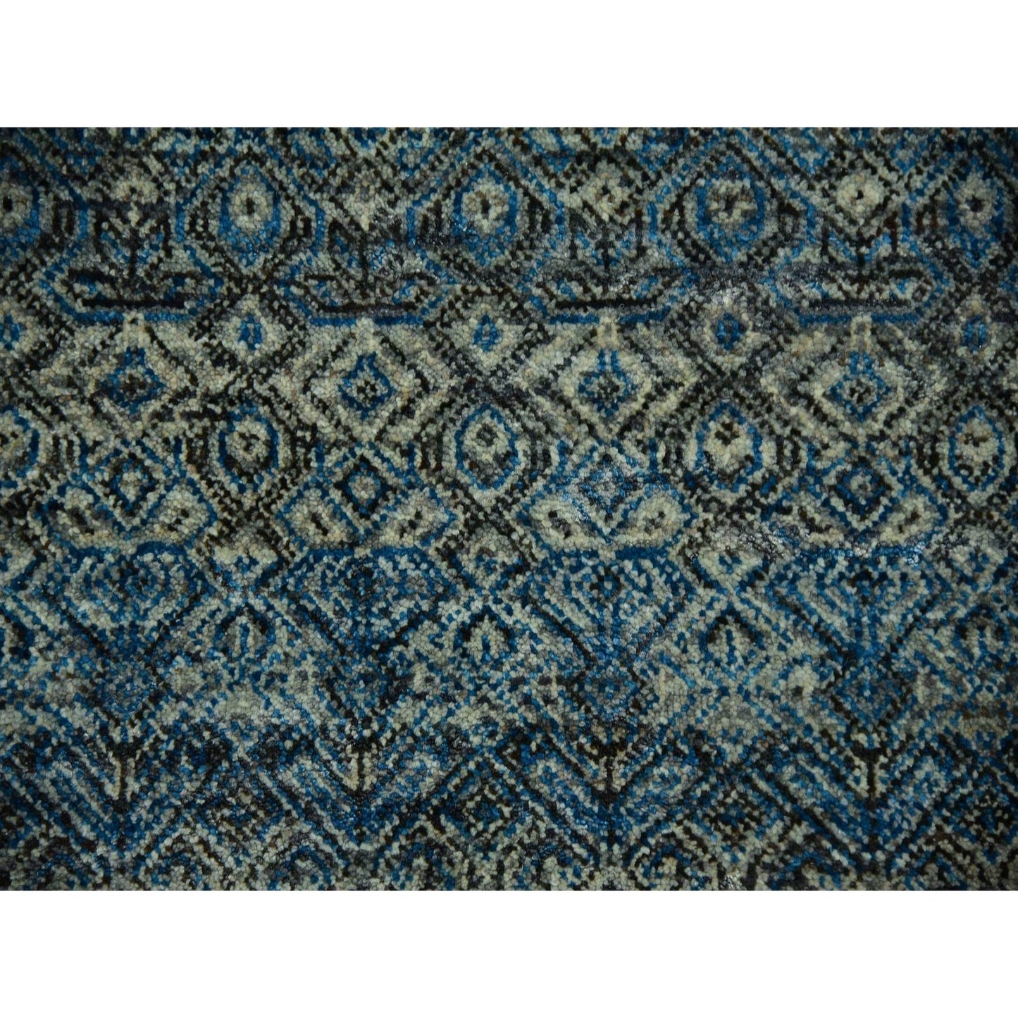 10'X10' Blue 100% Wool Hand Knotted Kohinoor Herrita Design Round Rug