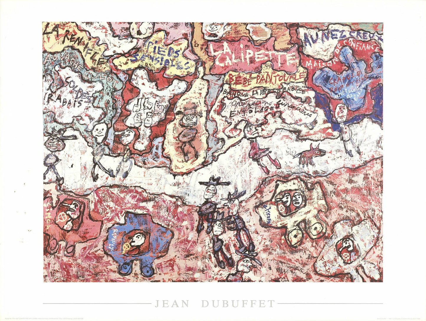 Jean Dubuffet La Calipette " Poster Abstract Multicolor Green