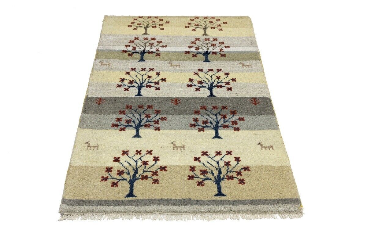 Multicolored Pictorial Tribal Rug Indo-Gabbeh