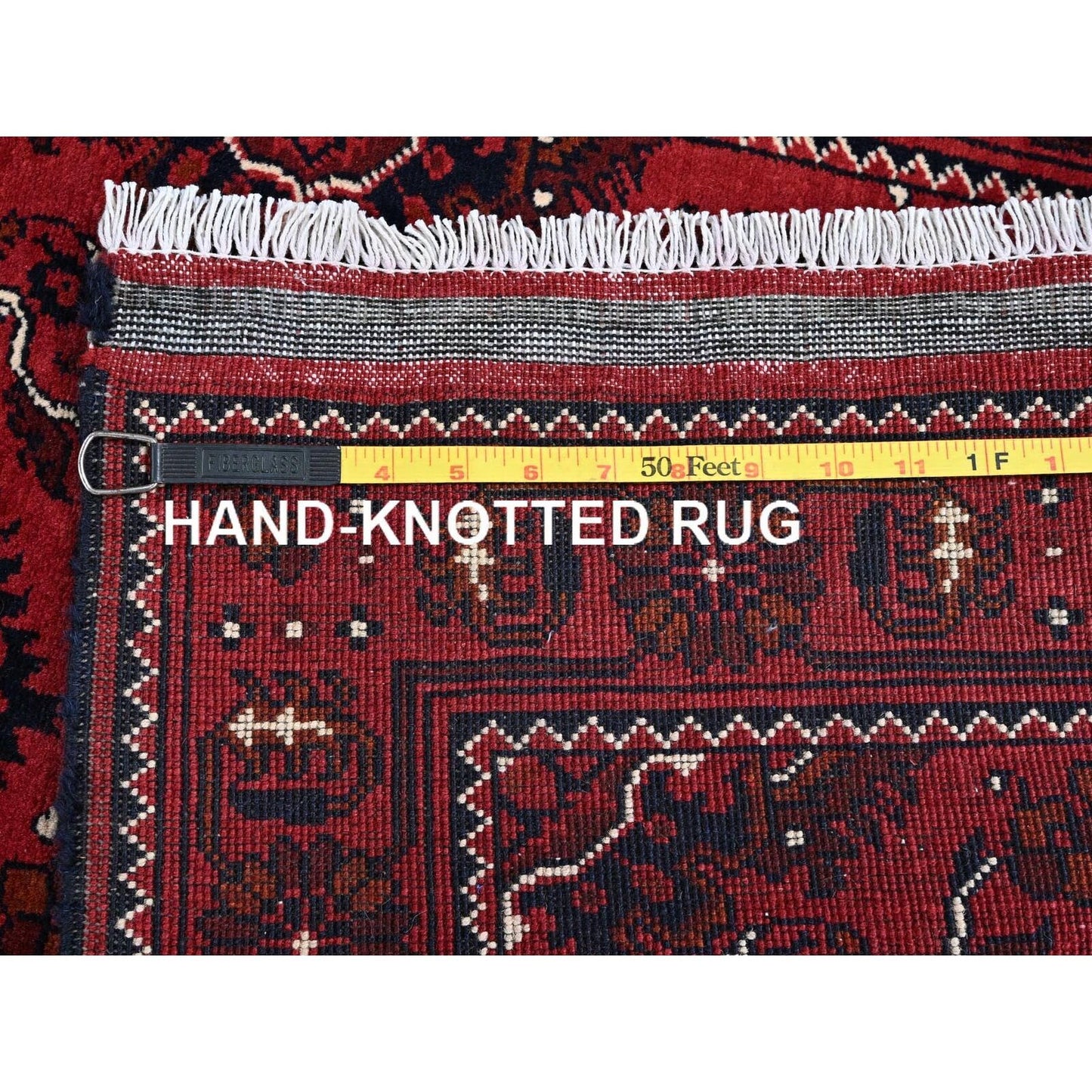 2'7"X5'2" Red Afghan Khamyab Tribal Design Hand Knotted All Wool Runner Rug